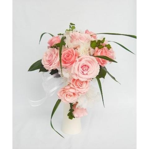 肌触りがいい プリザーブドフラワーのウェディングブーケティアドロップブーケピンク 信頼 Zoetalentsolutions Com