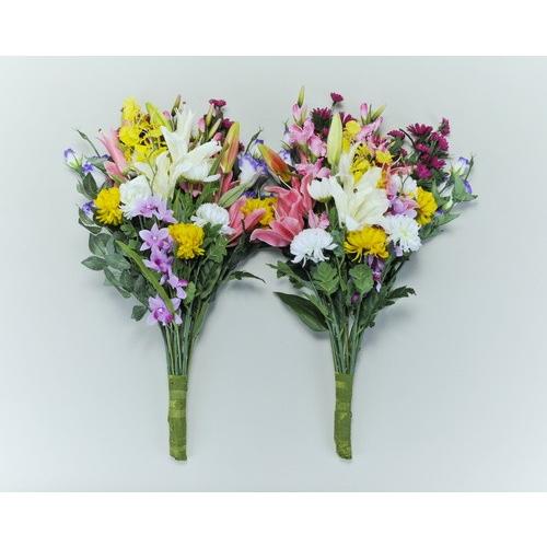 お供え　造花の花束は、室内・室外共に長期間飾って頂けます。お供え 造花 花束 2束（1対） 送料無料　