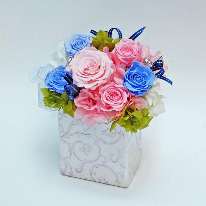 プリザーブドフラワー ギフト ご結婚祝い ご出産祝い 退職祝い お誕生日 記念日 プレゼント 贈り物 ケース入り ライラ ピンク ブルー y 花や祇 通販 Yahoo ショッピング