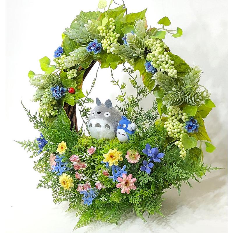 親子仲良しトトロ ホップ＆ベリーリース L」ジブリ トトロ 花 アレンジ