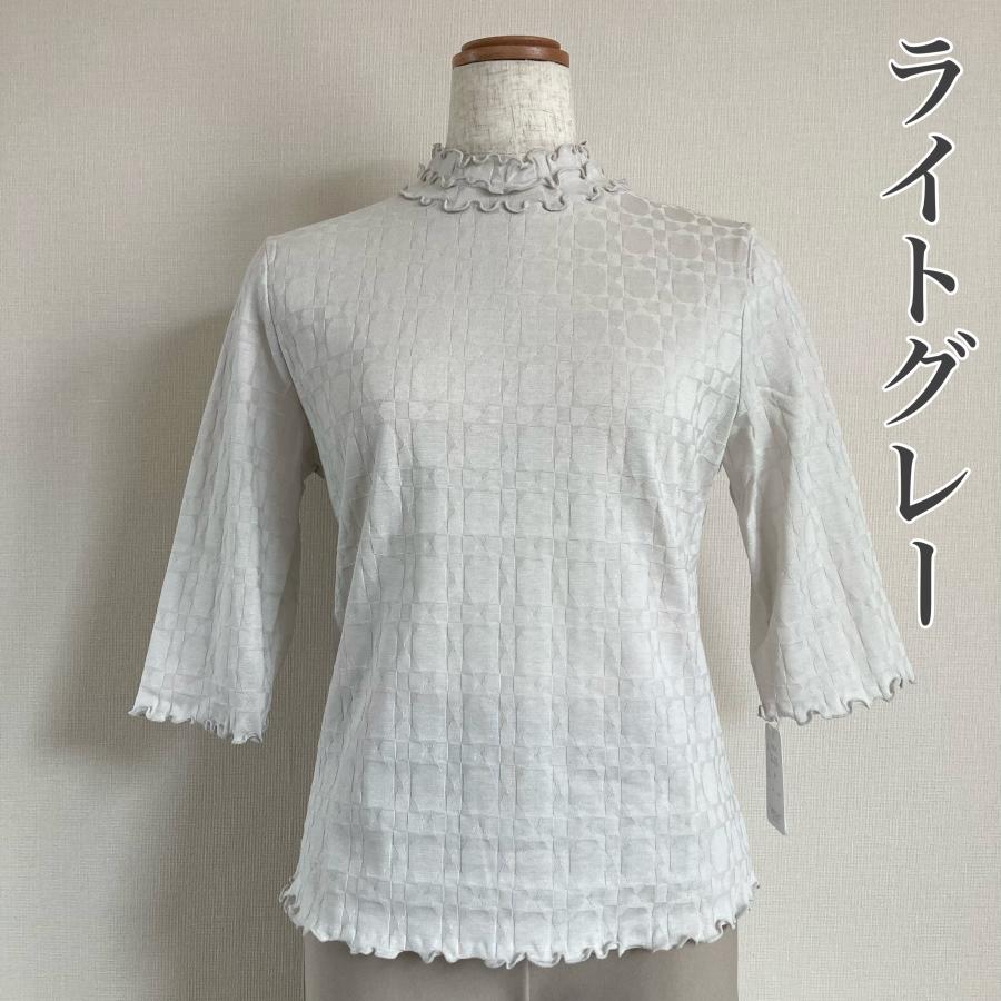 シニアファッション Sサイズ 70代 80代 春夏 涼しい綿の６部袖カットソー Tシャツ 高齢者婦人服 90代 レディース 小さい おばあちゃん服｜hanayaka-fuku｜15