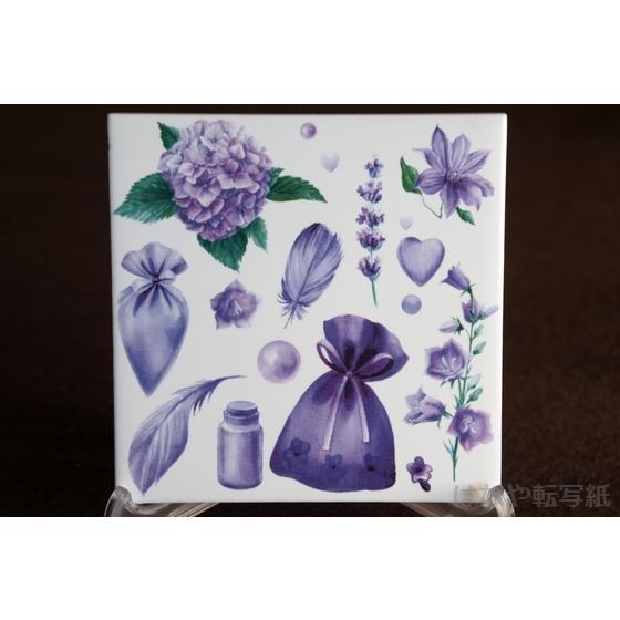ポーセラーツ 白磁用転写紙 サムシング・イン・バイオレット : はなや