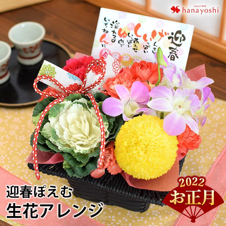 お正月 ギフト 花 低廉 プレゼント 21 迎春 ぽえむ 生花アレンジ お正月の花飾り お年賀 アレンジメント 玄関 580円 モダン 正月 正月飾り おしゃれ ポエム3