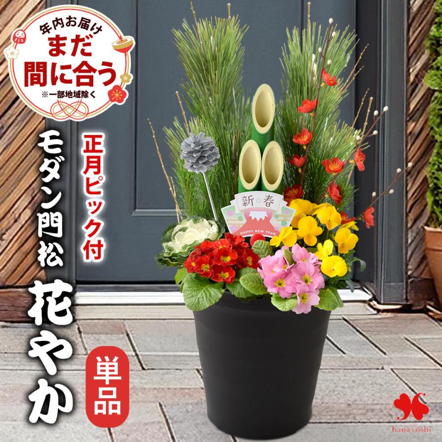 門松/正月/インテリア/中サイズ/正月飾 フラワーマーケット花由 正月 年内お届け 門松 玄関 お正月 迎春