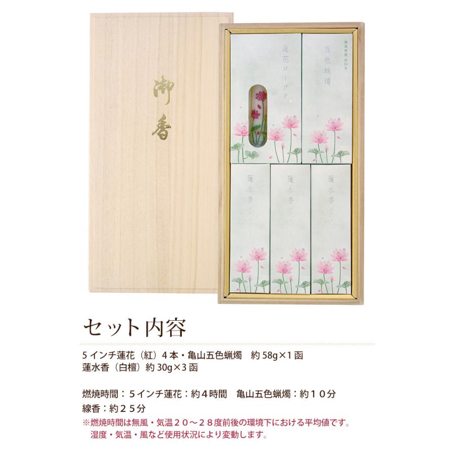 お花にプラスワン】 蓮水香 白檀の香り 蝋燭セット【桐箱入り