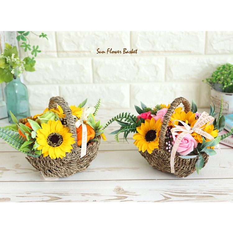 人気の新作 ソープフラワー ひまわりバスケット 誕生日 お花 プレゼント 女性 妻 彼女 母 フラワーギフト おしゃれ 花 結婚記念日 プチギフト ヒマワリ サマーギフト3 300円 Aynaelda Com