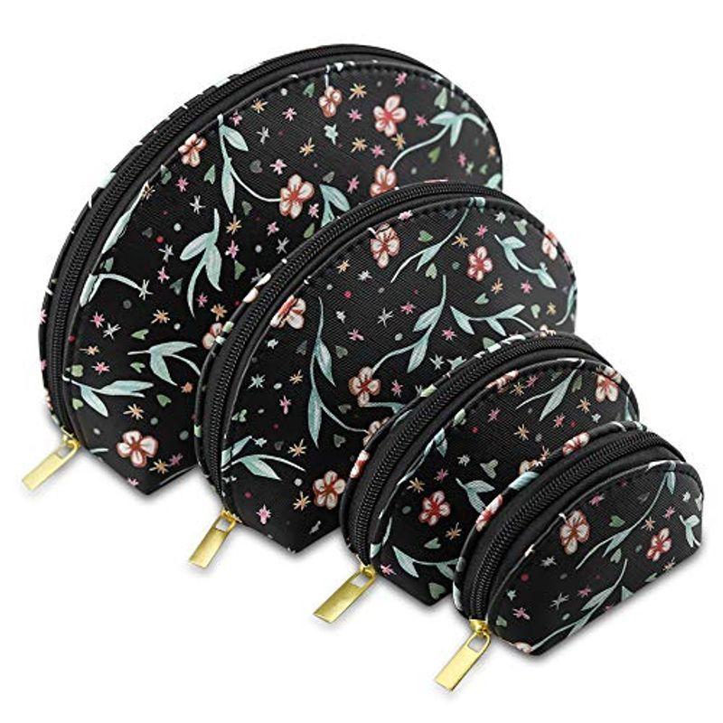 Fukuyin コスメポーチ 化粧ポーチ 4点セット 多機能 メイクポーチ 大容量 コスメポーチ おしゃれ かわいい 花柄 メイクブラシバッ Vatlfiswnd Godawaripowerispat Com