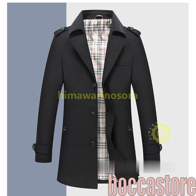 大人気新作 トレンチコート メンズ チェスターコート コート 50代 40代 秋服 アウター ミドル丈 ビジネスコート 無地 チェスターコート サイズ 4xl