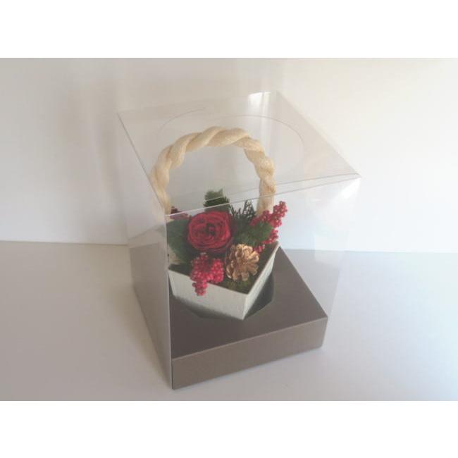 還暦 プリザーブドフラワー 赤 お祝い 新築祝 玄関飾り リース ポット