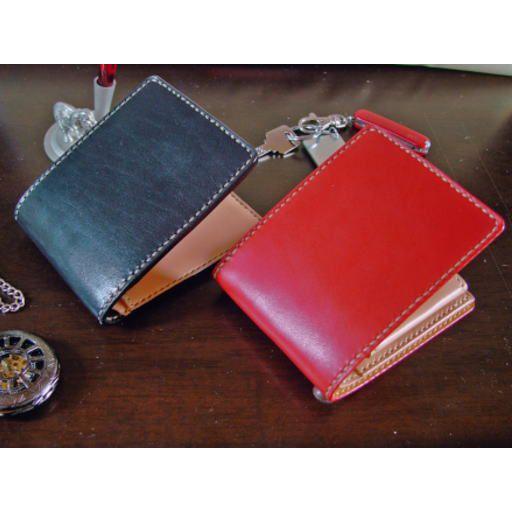 ハンドメイド革財布『薄紅』