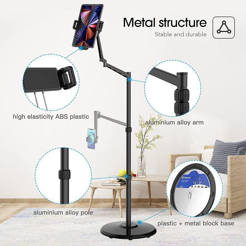 Smatree金属製4.7-12.9インチタブレット&スマホ＆読書用アームスタンド 読書用の本棚付き タブレット・書類・スマホ・switch タブレット スマホ 9インチタブレット&スマホ＆読書用アームスタンド 読書用の本棚付き 書類 switch