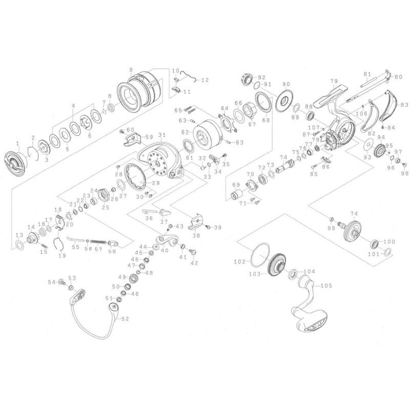 黒 桜古典 ダイワ(DAIWA) 純正パーツ 19 セルテート LT3000-CXH スプール (2-12) 部品番号 部品コード 128D04 通販 ダイワ(DAIWA) 純正パーツ 20 クレスト LT3000-CXH ハンドル 部品番号 54 部品コード 1H2B92