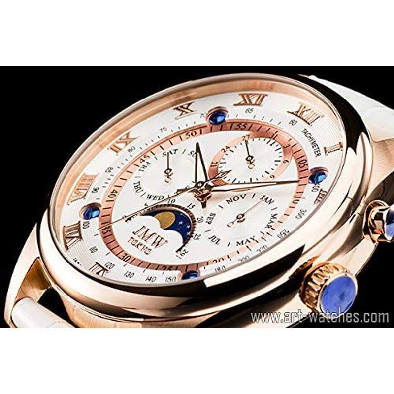 JMW TOKYO腕時計 メンズ 上級ムーンフェイズ 日本製ムーブメント 本革ベルト ローマ数字インデックス 100m防水 タキメーター ( TOKYO腕時計 メンズ 上級ムーンフェイズ 日本製ムーブメント 本革ベルト ローマ数字インデックス 100m防水 タキメーター ムーンフェイズ