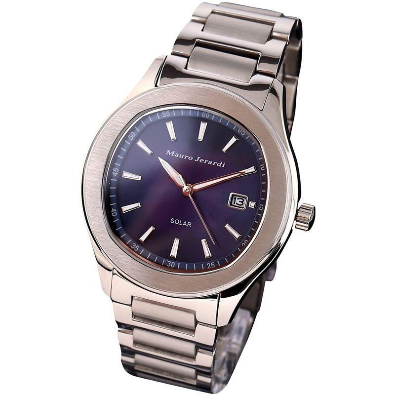 マウロジェラルディ 腕時計 ソーラー 3針 デイト MJ053-2 メンズ シルバー メンズ 腕時計 ソーラー 3針 デイト MJ053 シルバー