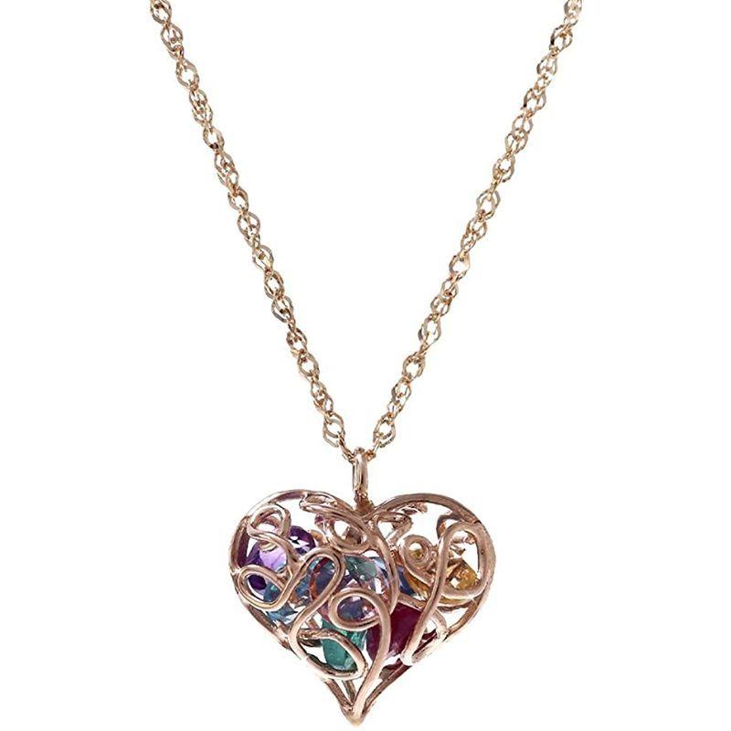 匿名！送料無料！ 四葉のクローバー アミュレット ハート ネックレス 10金 ピンクゴールド K10 10k 厄除け 2月 5月 7月 9月 10月 11月 【R2953953634】(14918円)