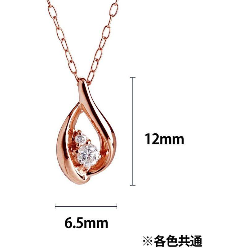 新入荷 キャーロ ディ ディアマンテ CHIARO DI DIAMANTE K10ピンクゴールド×ダイヤモンド ティアドロップ(雫型)ペンダントネッ 【2906427590】(14678円)