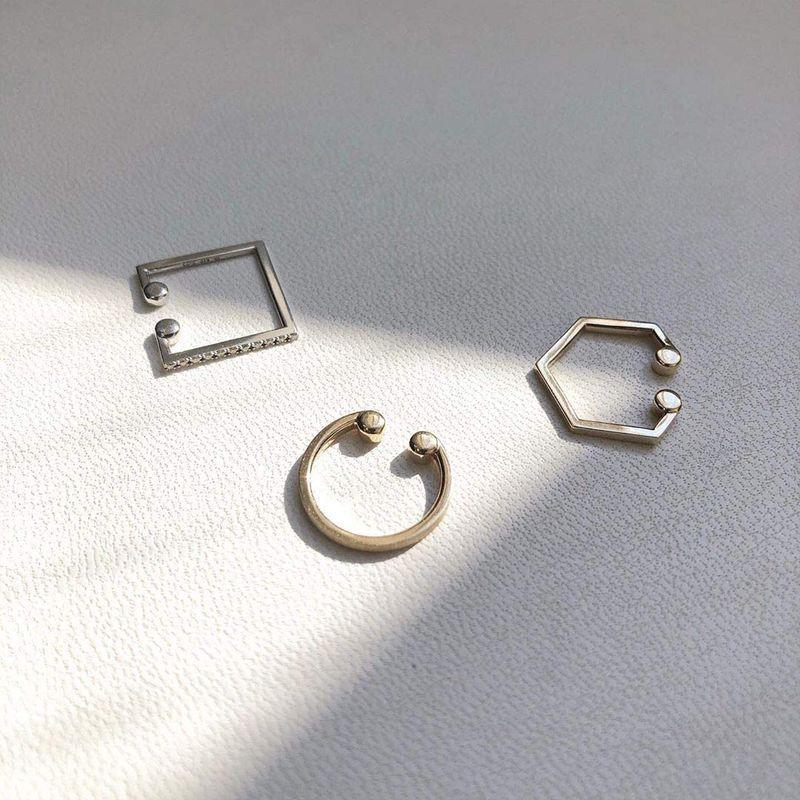 エル・エー・エイチ L.A.H. ヴァンドーム青山 K10PG FORM ヘキサゴン イヤーカフ イヤカフ (片耳用) HJAE0013H 片耳用 エー エイチ ヴァンドーム青山 K10PG FORM ヘキサゴン イヤーカフ イヤカフ HJAE0013H