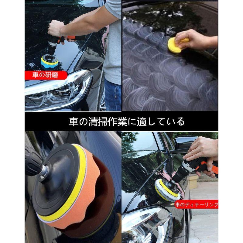 Uxcell 車用研磨パッド 円形 バフ 研磨ツール ワックス スポンジパッド