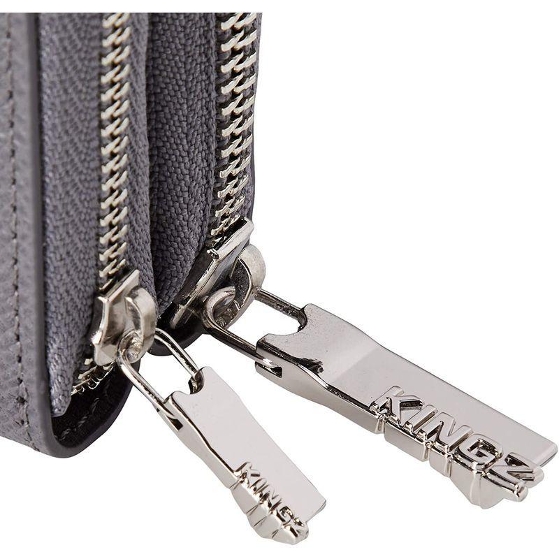 キングズ シボ型押し 小銭入れ付キーケース グレー シボ型押し 小銭入れ付キーケース グレー 牛革