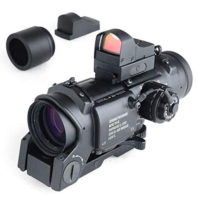 ANS Optical 1倍/4倍切替 ELCAN SPECTOR DR スコープ＆DOCTERサイト レプリカセット BK（ポーチ付き）