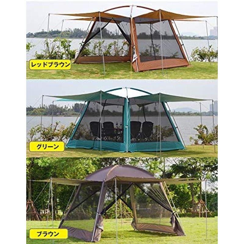春のコレクションFkstyle スクリーンテント蚊帳テント 3m×3m メッシュシート キャンプ用品 UVカット加工 通気性 収納袋 スクリーン一体型  防虫 テント