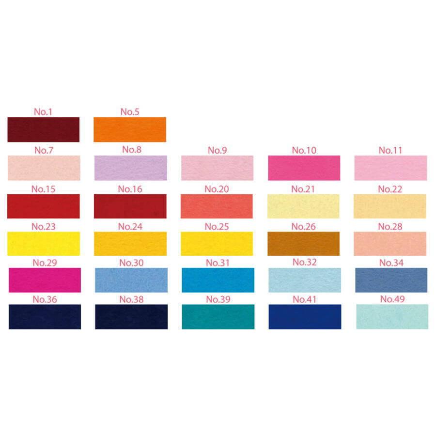 カラーフェルト エコライフフェルト 20×20cm その1 フエルト ミササ