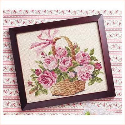 クロスステッチ 刺繍 キット バラの花かご No.887 オリムパス : 手芸の