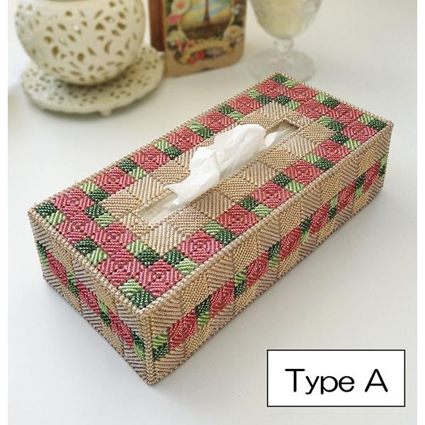 手芸キット キャンバス手芸 メタリックヤーンで作るティッシュカバー