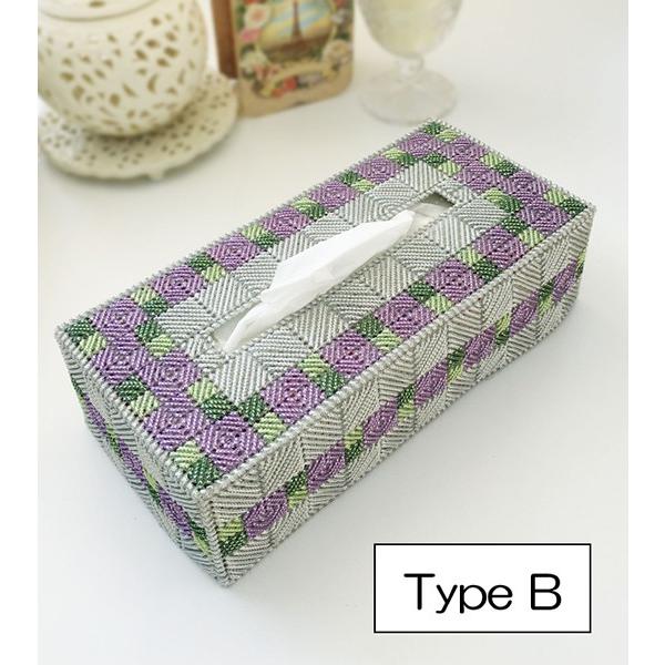 手芸キット キャンバス手芸 メタリックヤーンで作るティッシュカバー