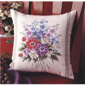 クロスステッチ 刺繍 キット アネモネのクッション 6025 オリムパス
