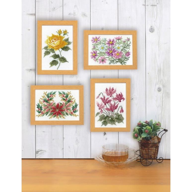 クロスステッチ 刺繍 キット 12ヶ月の花フレーム マリー・カトリーヌ