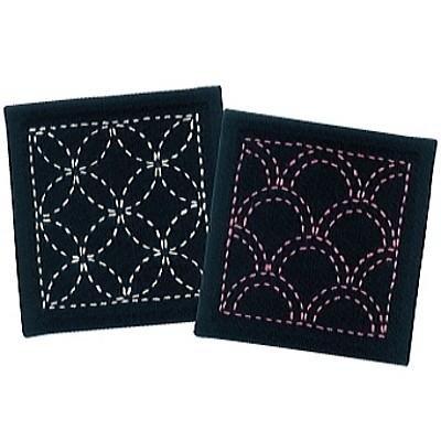 刺し子 キット 262 コースター「七宝つなぎ・青海波」（2枚セット  