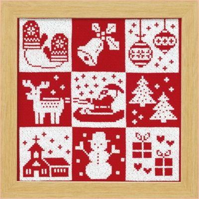 オリムパス X-102「クリスマス(レッド)」 額 クロス・ステッチキット