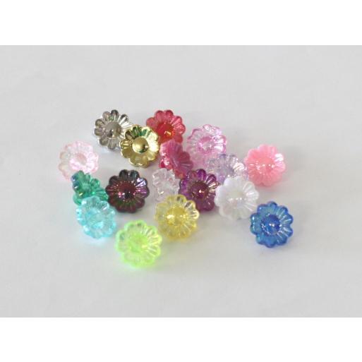 ニューフラワービーズ 8mm カラー・約200個入 プラスチックビーズ SH