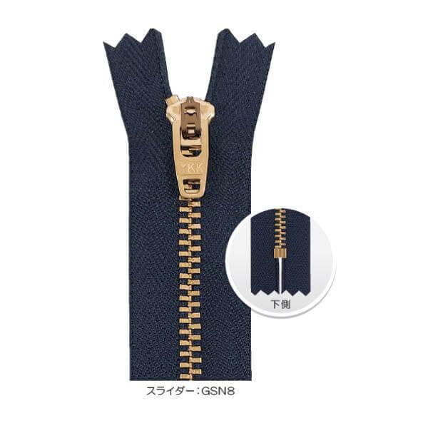 YKK ファスナー ジーンズ用 ゴールド 18cm 同色10本セット No.3 止め