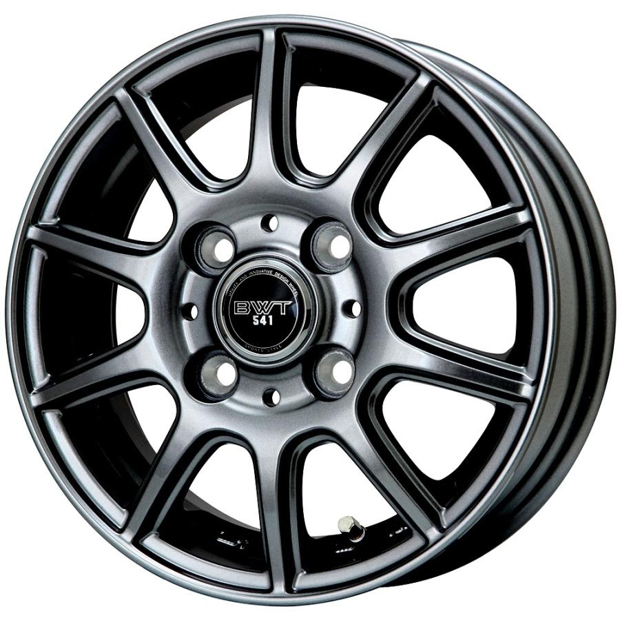 るい専用 BIGWAY BWT-541 12インチ 4.00B +45 4-100 ガンメタ 4本で送料無料