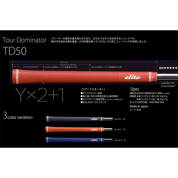 (未使用･未開封品)　elitegrips(エリートグリップ) ツアー ドミネーター TD50 ベルリナブラック バックラインあり vf3p617 elite grips エリート グリップ ツアードミネーター TD50 バック
