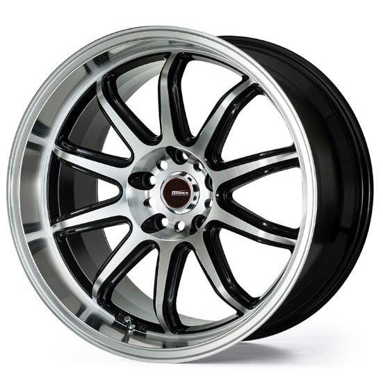 5ZIGEN FIREBALL RR 18インチ 8.5J +45 5-100 ブラックポリッシュ 4本