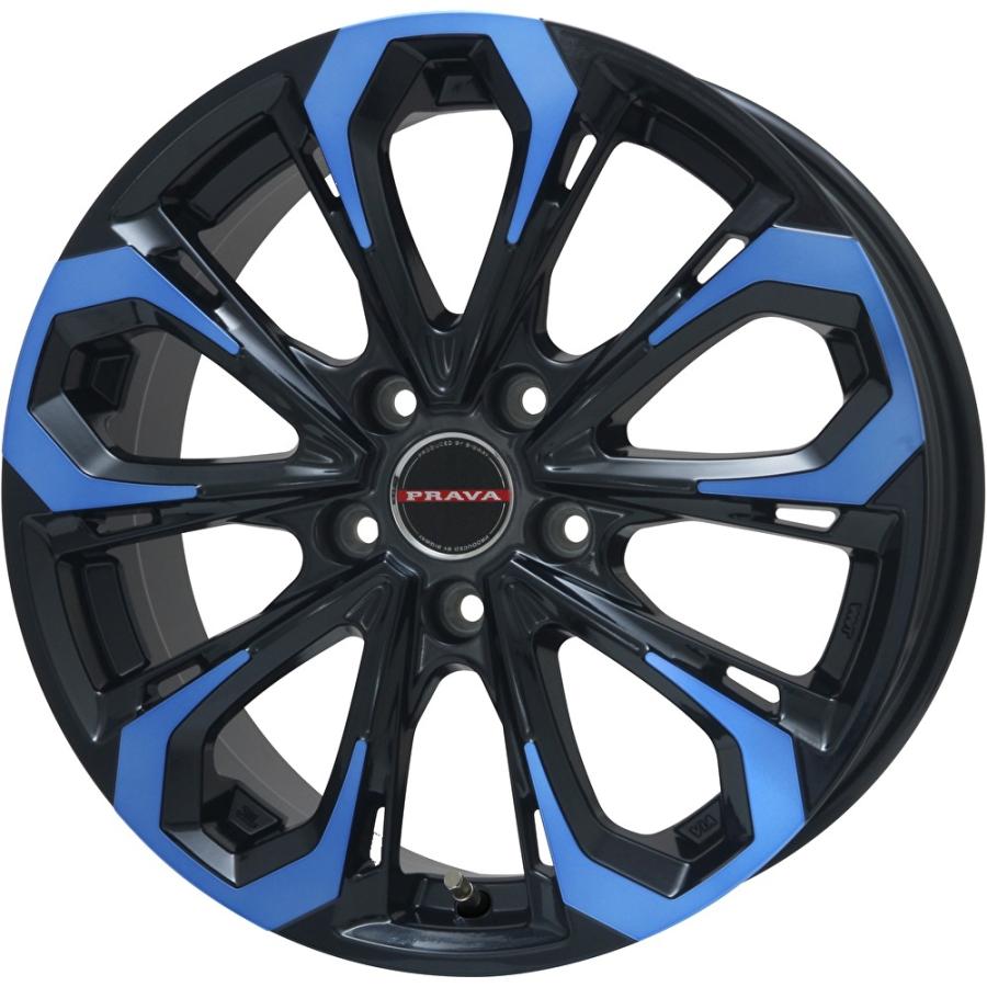 BIGWAY LEYSEEN PRAVA 5X 16インチ 6.0J +50 4-100 ブルークリア 4本で