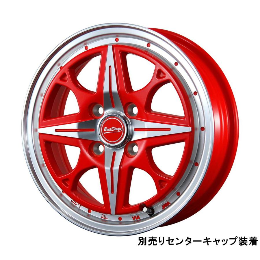 BLEST Beat Stage NS-C 14インチ 4.5J +45 4-100 セミグロスレッド 4本