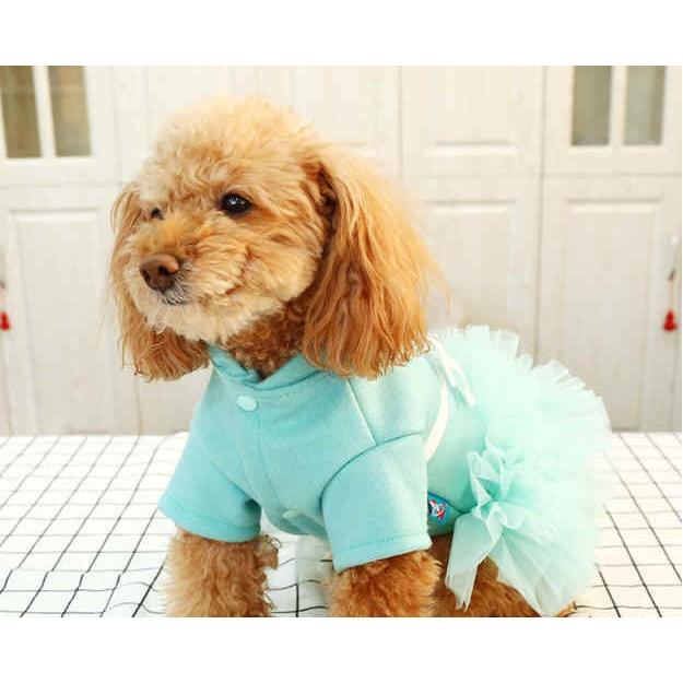 ティファニーブルー フリル リボン ワンピース 犬服 ドッグウェア Handeltb 海外輸入犬グッズ専門店ハンデル 通販 Yahoo ショッピング