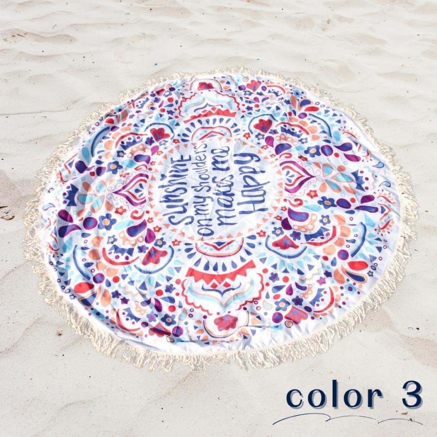 ラウンドビーチマット ビーチマット 大判 おしゃれ 砂 付かない クロス ラグ インテリア レジャーシート ヨガマット 海 ビーチ プール 夏 ピクニック 持ち運び |  | 10