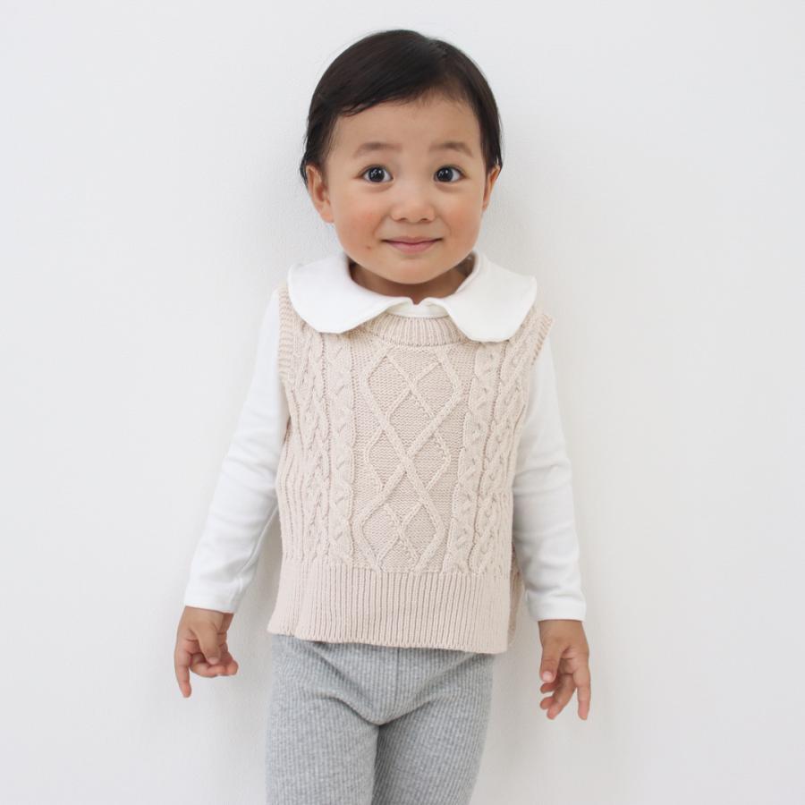ベスト キッズ ベビー ケーブル編み 子ども服 男の子 女の子 秋 冬 春 秋冬 ニット ノースリーブ ベビー服  おしゃれ かわいい フォーマル ゆったり 80 90 100 |  | 02