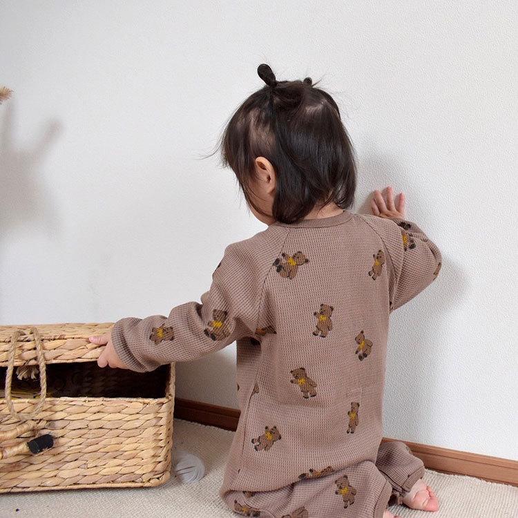 ロンパース ベビー ベビー服 子供服 子ども服 カバーオール パジャマ 男の子 女の子 春 秋 冬 秋冬 ワッフル 長袖 おしゃれ 可愛い かわいい 60 70 80 出産祝い |  | 10