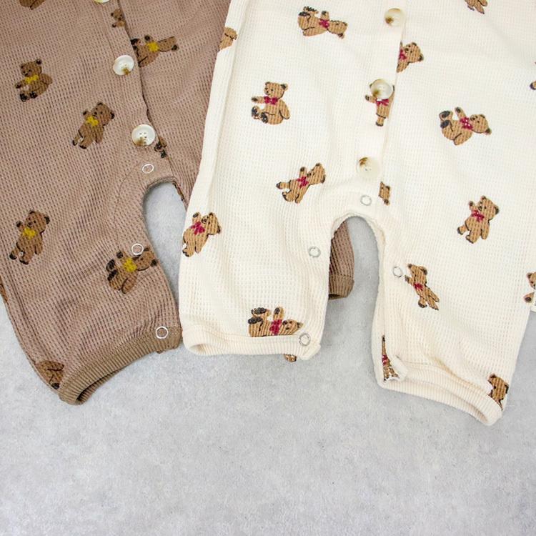 ロンパース ベビー ベビー服 子供服 子ども服 カバーオール パジャマ 男の子 女の子 春 秋 冬 秋冬 ワッフル 長袖 おしゃれ 可愛い かわいい 60 70 80 出産祝い |  | 06