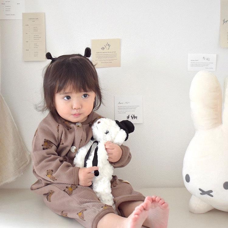 ロンパース ベビー ベビー服 子供服 子ども服 カバーオール パジャマ 男の子 女の子 春 秋 冬 秋冬 ワッフル 長袖 おしゃれ 可愛い かわいい 60 70 80 出産祝い |  | 09