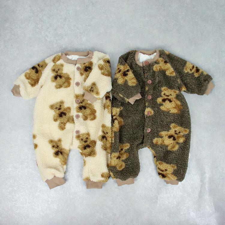 ベビー服 ロンパース 裏起毛 ボア もこもこ 暖かい 防寒 くま クマ 熊 女の子 男の子 子供服 子ども服 長袖 秋 冬 秋冬 かわいい おしゃれ キッズ ベビー |  | 01