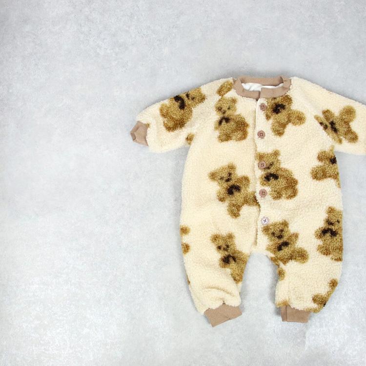 ベビー服 ロンパース 裏起毛 ボア もこもこ 暖かい 防寒 くま クマ 熊 女の子 男の子 子供服 子ども服 長袖 秋 冬 秋冬 かわいい おしゃれ キッズ ベビー |  | 02