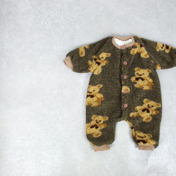 ベビー服 ロンパース 裏起毛 ボア もこもこ 暖かい 防寒 くま クマ 熊 女の子 男の子 子供服 子ども服 長袖 秋 冬 秋冬 かわいい おしゃれ キッズ ベビー |  | 03