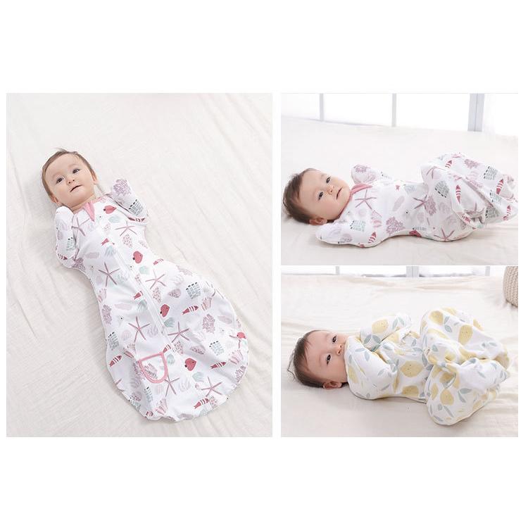 スワドル 2枚セット おくるみ スリーパー ベビー 赤ちゃん 新生児 出産祝い 前開き 春 夏 秋 安眠 熟睡 着るおくるみ 綿 コットン 奇跡のおくるみ 安い |  | 03